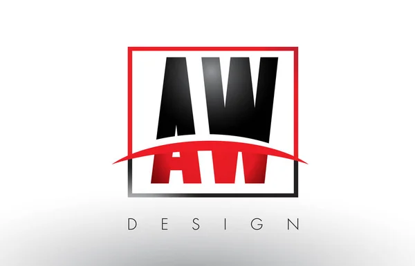 Aww een W Logo Letters met rood en zwart kleuren en Swoosh. — Stockvector