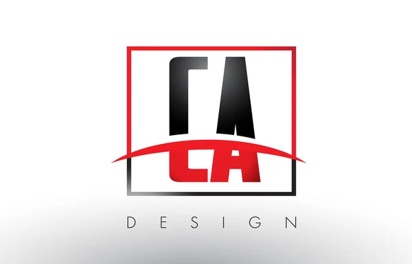 Liter CA C A Logo z czerwone i czarne kolory i pociągnięcie pędzla. — Wektor stockowy
