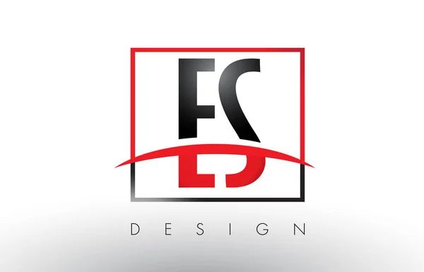 Es E S Logo Letters met rood en zwart kleuren en Swoosh. — Stockvector