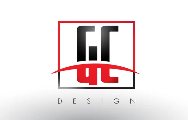 GC G C Logo dopisy s červené a černé barvy a Swoosh. — Stockový vektor