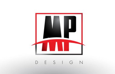 MP M P Logo harflerle kırmızı ve siyah renkler ve Swoosh.