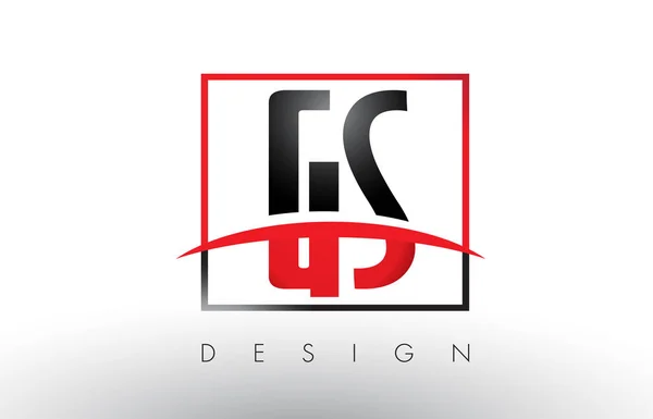 GS G S Logo liter z czerwone i czarne kolory i Swoosh. — Wektor stockowy