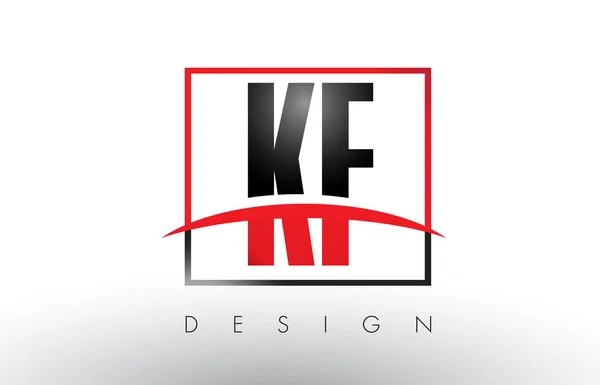 Буквы KF K F с красным и черным цветом и суохом . — стоковый вектор