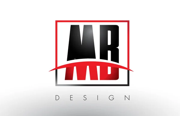 MB M B λογότυπο γράμματα με κόκκινο και μαύρο χρώμα και Swoosh. — Διανυσματικό Αρχείο