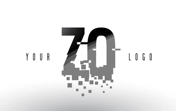 黒の正方形を粉々 にデジタルで Zo Z O ピクセル文字のロゴ — ストックベクタ