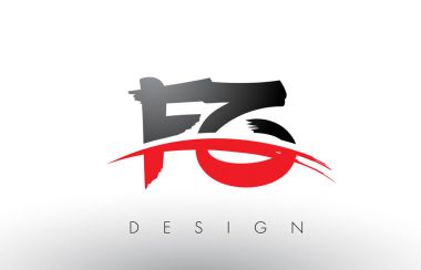 FZ F Z fırça Logo harflerle kırmızı ve siyah fırça açık Swoosh