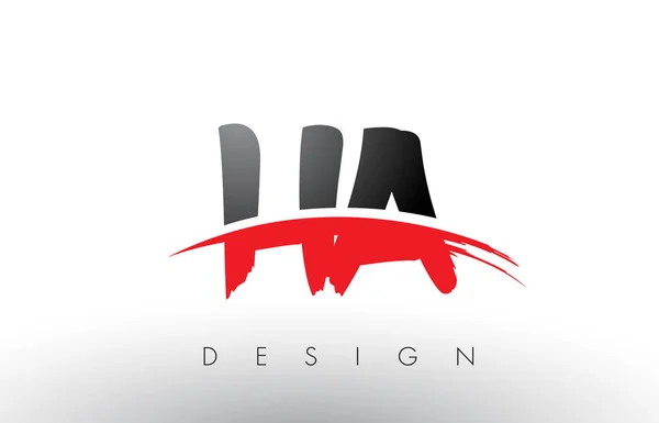 HA H harja logo kirjaimet punainen ja musta Swoosh harja edessä — vektorikuva