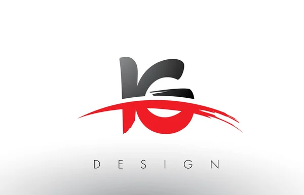 IG I Q Lettres logo brosse avec rouge et noir Swoosh Brosse avant — Image vectorielle