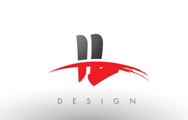 IL I L escova Logo Cartas com vermelho e preto Swoosh escova frontal — Vetor de Stock