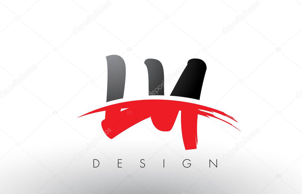 LY L Y Brush Logo Letters Design with Red and Black Colors and Brush Letter Concept.