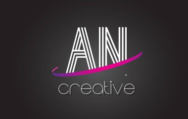 Bir bir N harfi Logo Tasarım hatları ve mor Swoosh.