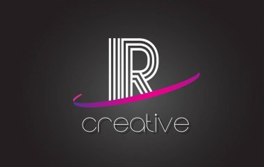 Ben R ile Logo mektubu IR tasarım hatları ve mor Swoosh.