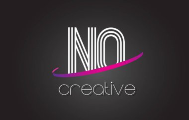 N O mektup Logo ile tasarım hatları ve mor Swoosh.