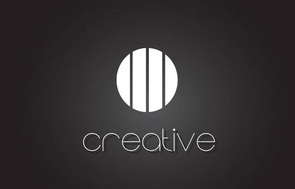 O brief Logo ontwerp met witte en zwarte lijnen. — Stockvector