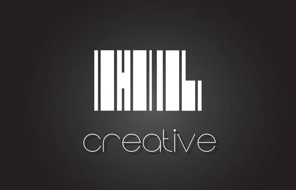 HL H L brief Logo ontwerp met witte en zwarte lijnen. — Stockvector
