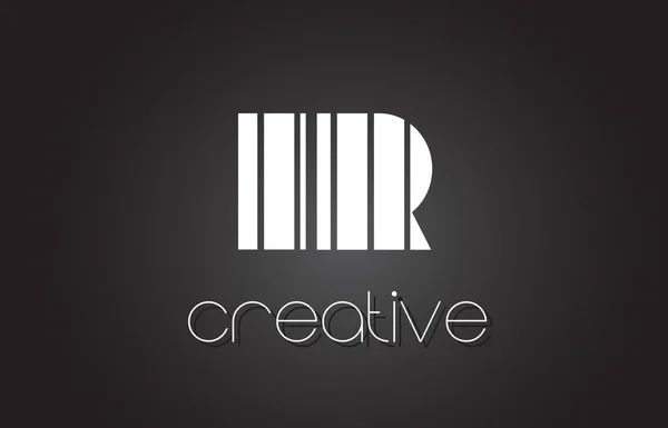 IR Ik R brief Logo ontwerp met witte en zwarte lijnen. — Stockvector