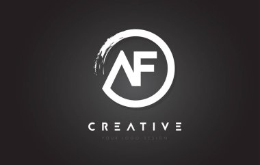AF daire mektup Logo ile daire fırça çizmek ve siyah Backg