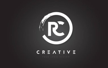 RC daire mektup Logo ile daire fırça çizmek ve siyah Backg