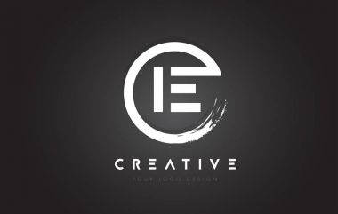 Yani dairesel mektup Logo ile daire fırça çizmek ve siyah Backg