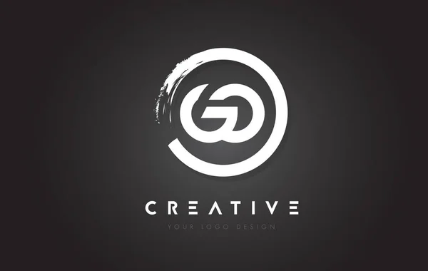 Omzendbrief Logo met een Brush ontwerp met cirkel en zwarte Backg gaan — Stockvector