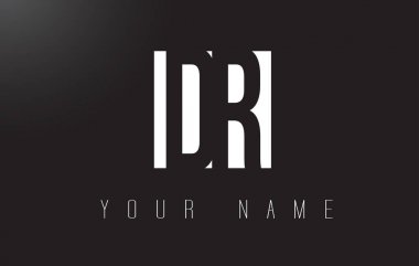 Dr mektup Logo ile siyah beyaz negatif alan Tasarım.