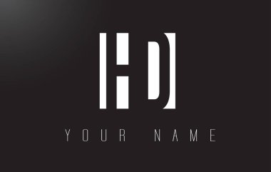 Siyah beyaz negatif alan Tasarım logolu HD mektup.