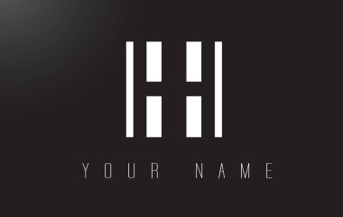 Siyah beyaz negatif alan Tasarım logolu hh mektup.