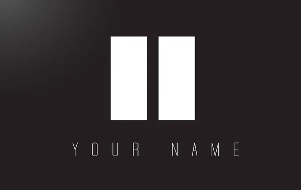 Logotipo de letra I con diseño de espacio negativo en blanco y negro . — Vector de stock