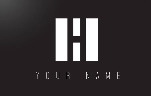 H dopis Logo s černou a bílou negativní prostor designem. — Stockový vektor
