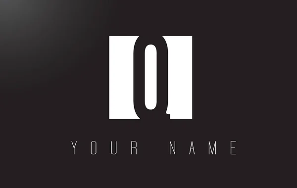 Q siyah beyaz negatif alan Tasarım logolu harfi. — Stok Vektör