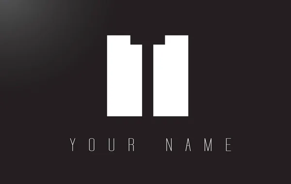 Logo lettera T con design dello spazio negativo bianco e nero . — Vettoriale Stock