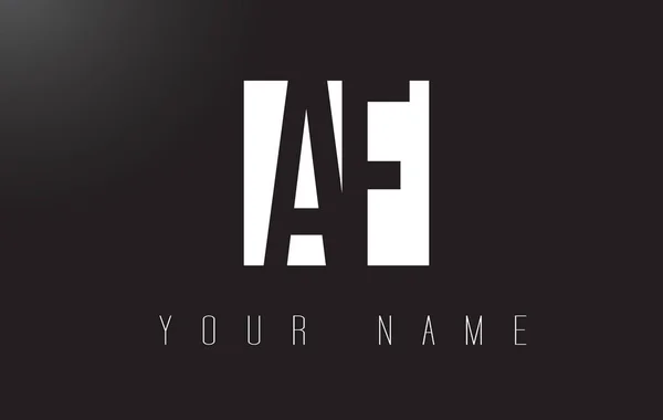 Логотип буквы AF с чёрно-белым негативным космическим дизайном . — стоковый вектор