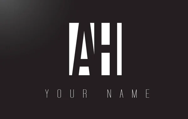Písmeno Ah Logo s černou a bílou negativní prostor designem. — Stockový vektor