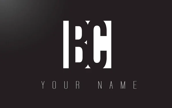 BC Lettera logo con bianco e nero Negative Space Design . — Vettoriale Stock