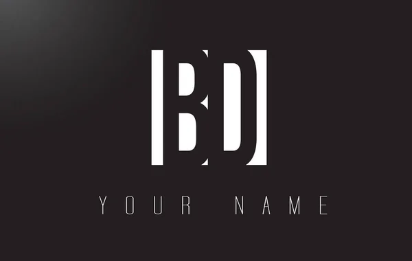 Logotipo da letra BD com preto e branco Design de espaço negativo . —  Vetores de Stock