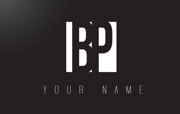Logotipo da letra da BP com preto e branco Design de espaço negativo . — Vetor de Stock