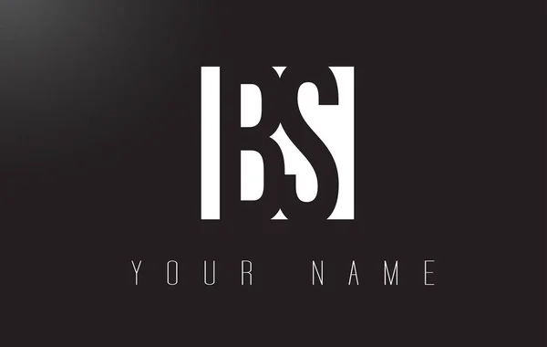 Logotipo de letra BS con diseño de espacio negativo en blanco y negro . — Vector de stock