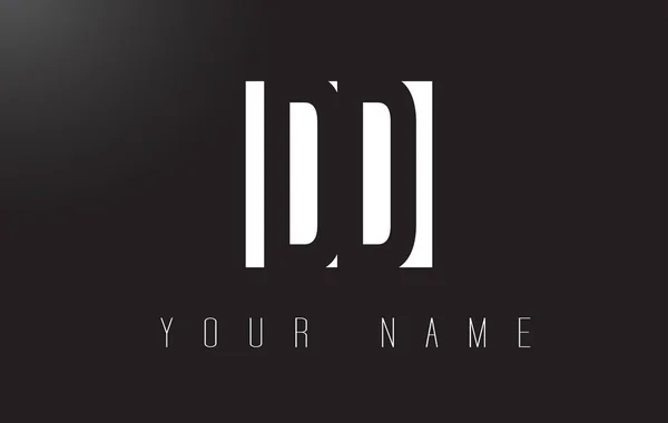 DD letra logotipo com preto e branco Design de espaço negativo . — Vetor de Stock