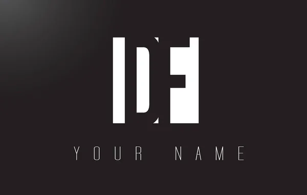 Logo lettera DF con design dello spazio negativo in bianco e nero . — Vettoriale Stock