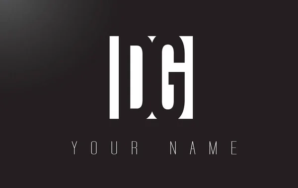 DG mektup Logo ile siyah beyaz negatif alan Tasarım. — Stok Vektör