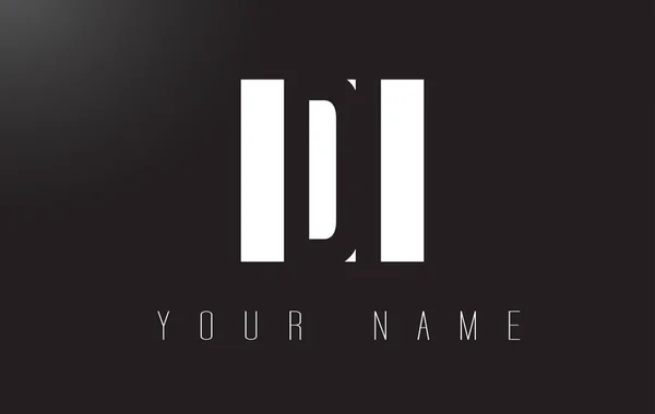 Logo de lettre d'DI avec la conception négative noire et blanche d'espace . — Image vectorielle
