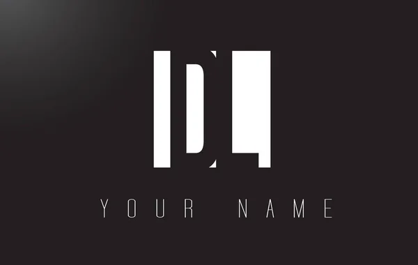 Logotipo de letra DL con diseño de espacio negativo en blanco y negro . — Archivo Imágenes Vectoriales
