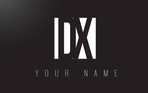 DX dopis Logo s černou a bílou negativní prostor designem. — Stockový vektor