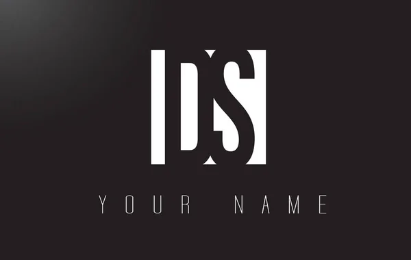 Siyah beyaz negatif alan Tasarım logolu DS mektup. — Stok Vektör