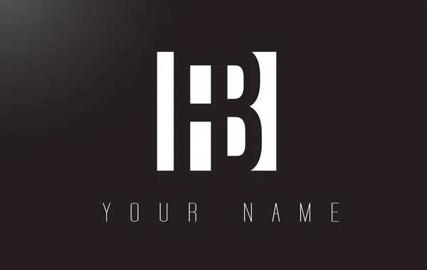 Логотип письма FB с черно-белым негативным пространственным дизайном . — стоковый вектор