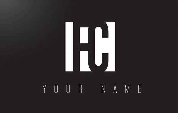 Logo lettera FC con design dello spazio negativo in bianco e nero . — Vettoriale Stock