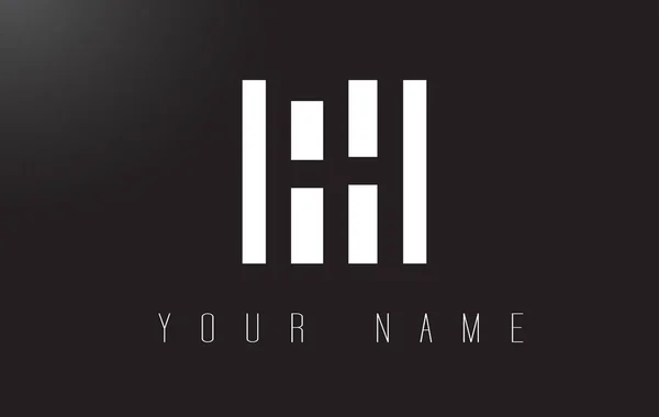 Logo de lettre de FH avec la conception d'espace négatif noir et blanc . — Image vectorielle