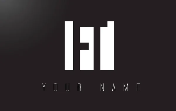 Logotipo da letra FT com design de espaço negativo preto e branco . — Vetor de Stock