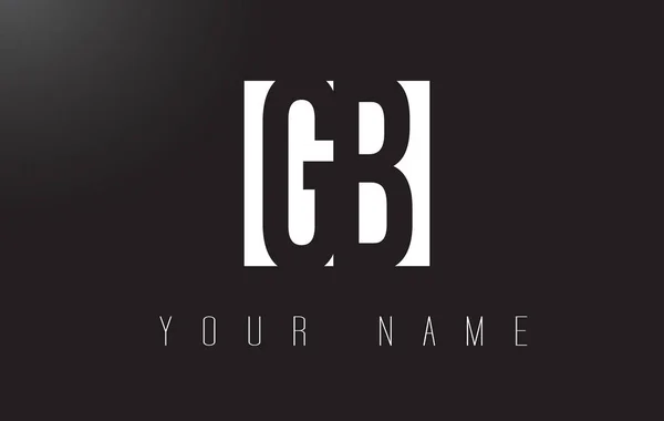 GB brev logotyp med Black and White negativa utrymme Design. — Stock vektor