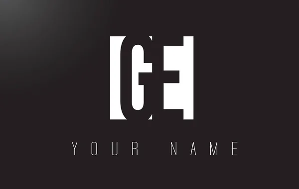 Γράμμα GE λογότυπο με μαύρο και άσπρο σχέδιο αρνητικός χώρος. — Διανυσματικό Αρχείο